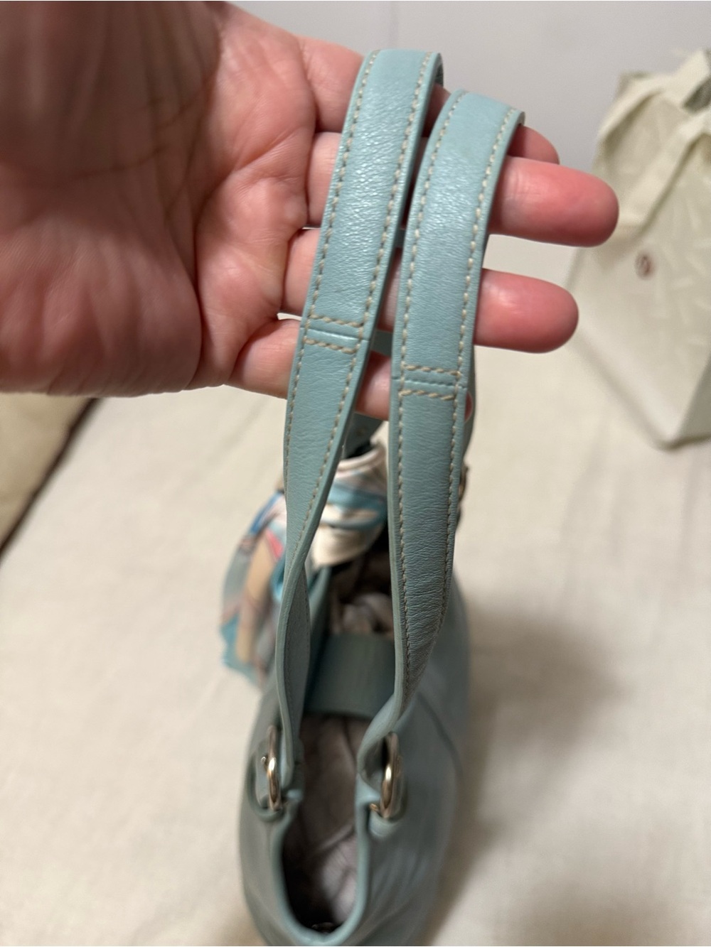 Coach Vintage Light Blue Leather Hobo Shoulder Bag Style L95-4989 - Picture 6 of 16